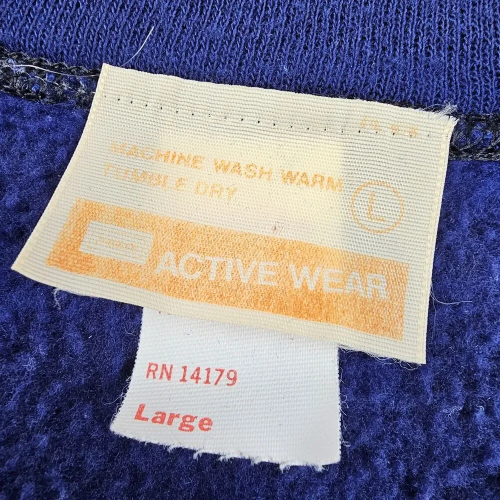 Vintage 70's Sears Activewear Track Jacket Large Blue USA Made Creslan Full Zip